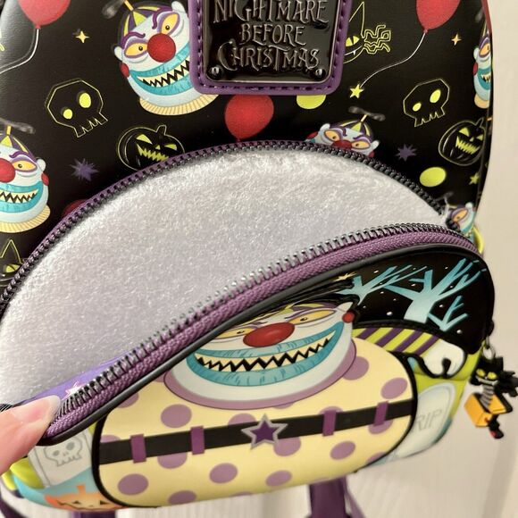 Loungefly Nightmare Before Christmas Clown Backpack Glows In The Dark Exclusive - Picture 11 of 16